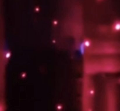 Spirit standing in the red lights at Mainsforth