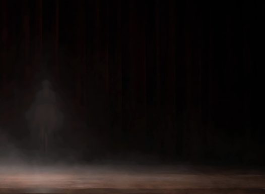 mist creeping across the stage 